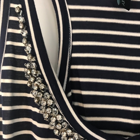 Cynthia Rowley Embellished Striped Tank in Sz L - Picture 3 of 8
